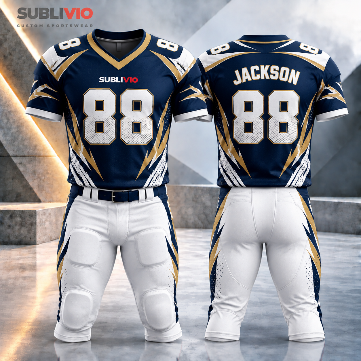 Navy & White American Football Jersey Kit — American Football sample