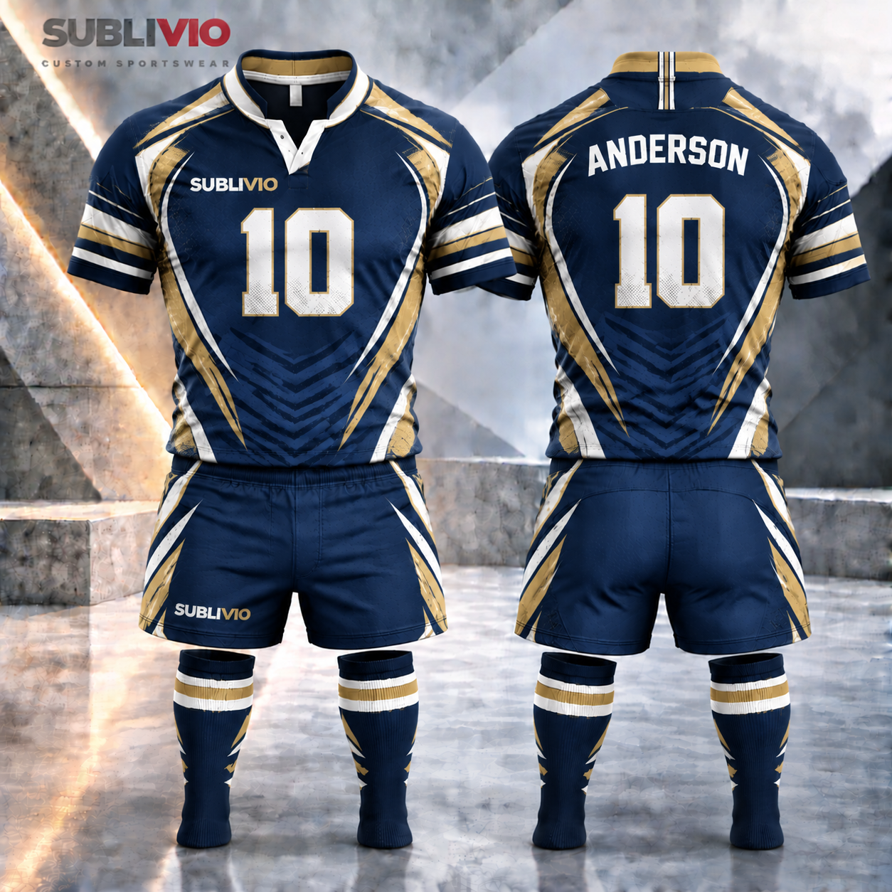 Navy & Gold Rugby Jersey Kit — Rugby sample