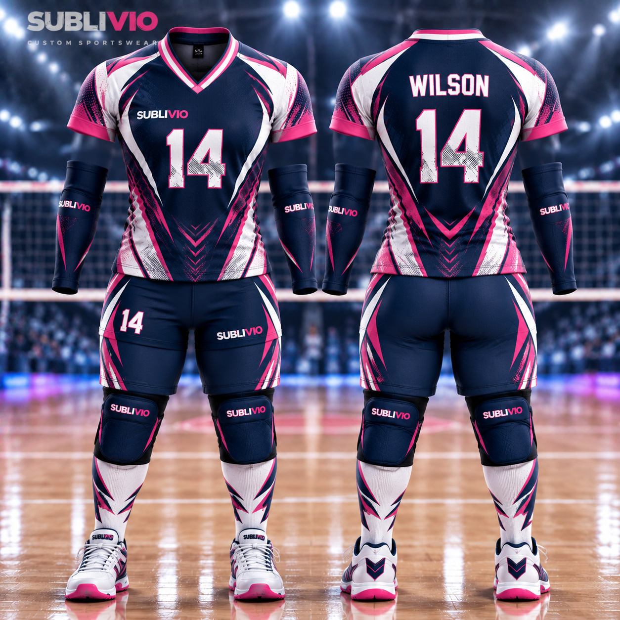 Navy & Pink Volleyball Jersey Kit — Volleyball sample