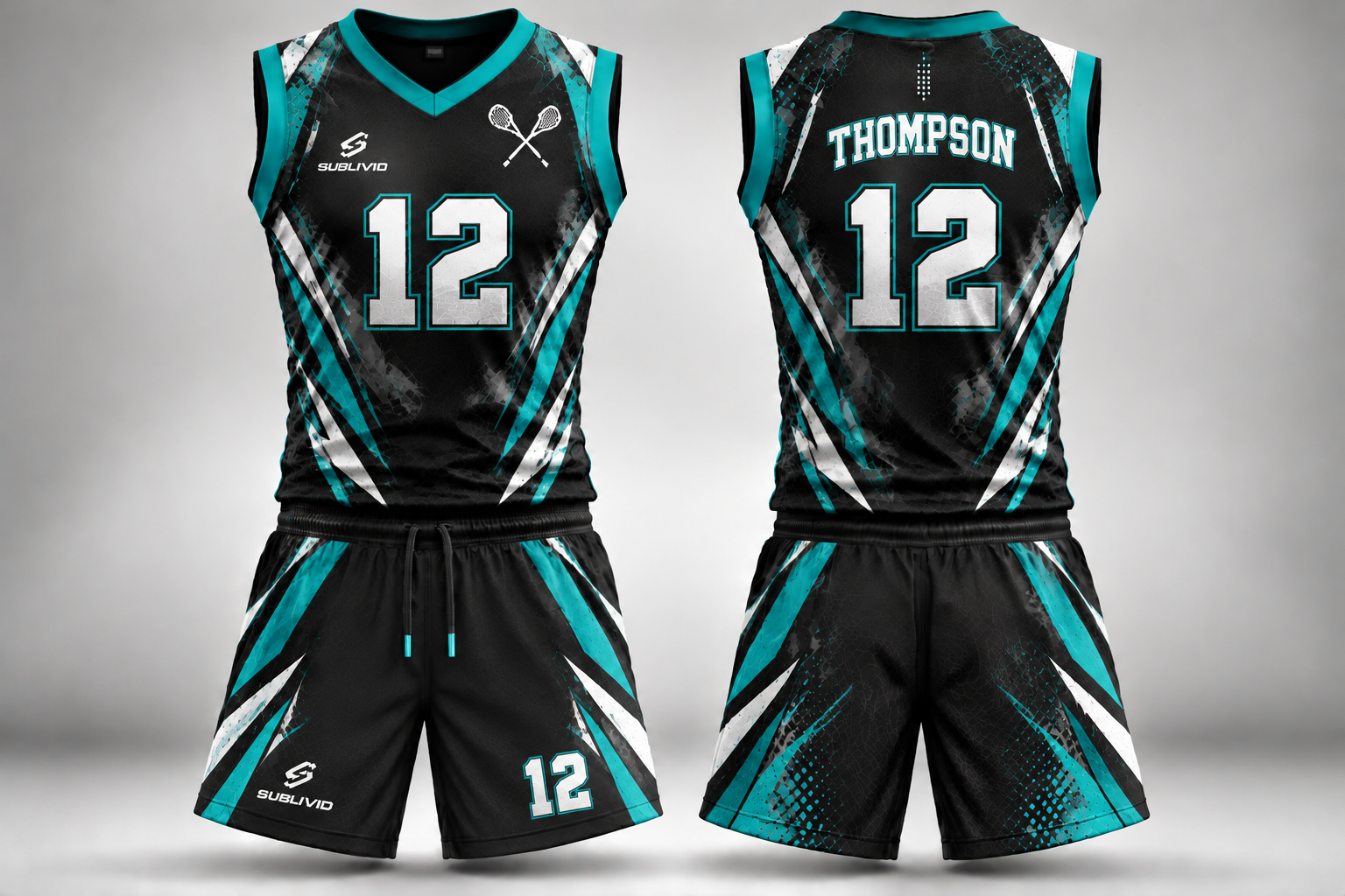 Black & Teal Lacrosse Jersey Kit — Lacrosse sample