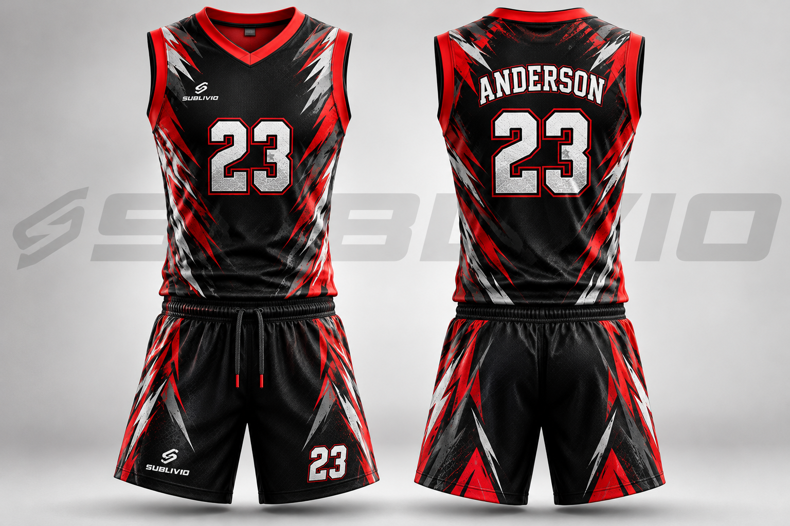 Black & Red 7v7 Uniform Kit — 7v7 Football sample