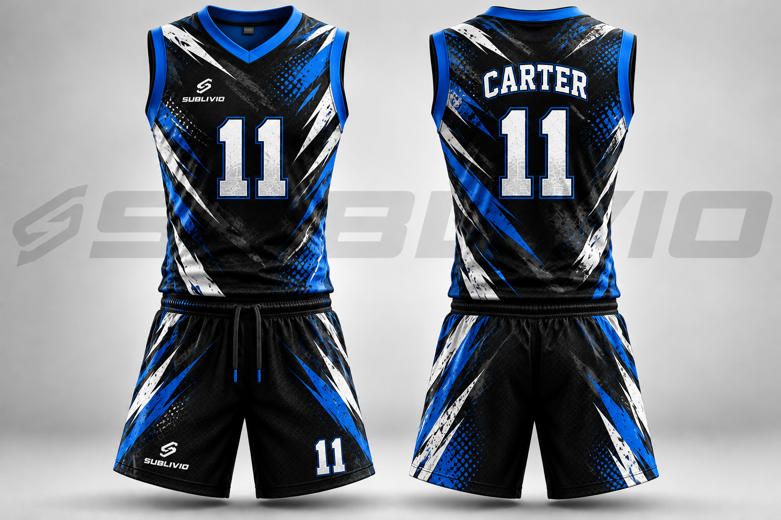 Blue & Black 7v7 Uniform Kit — 7v7 Football sample