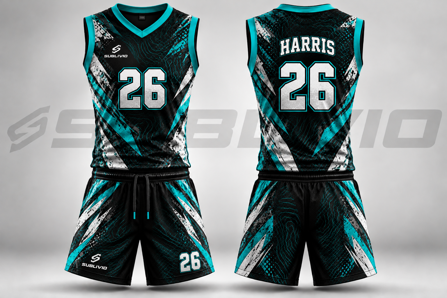 Teal & Black 7v7 Uniform Kit — 7v7 Football sample