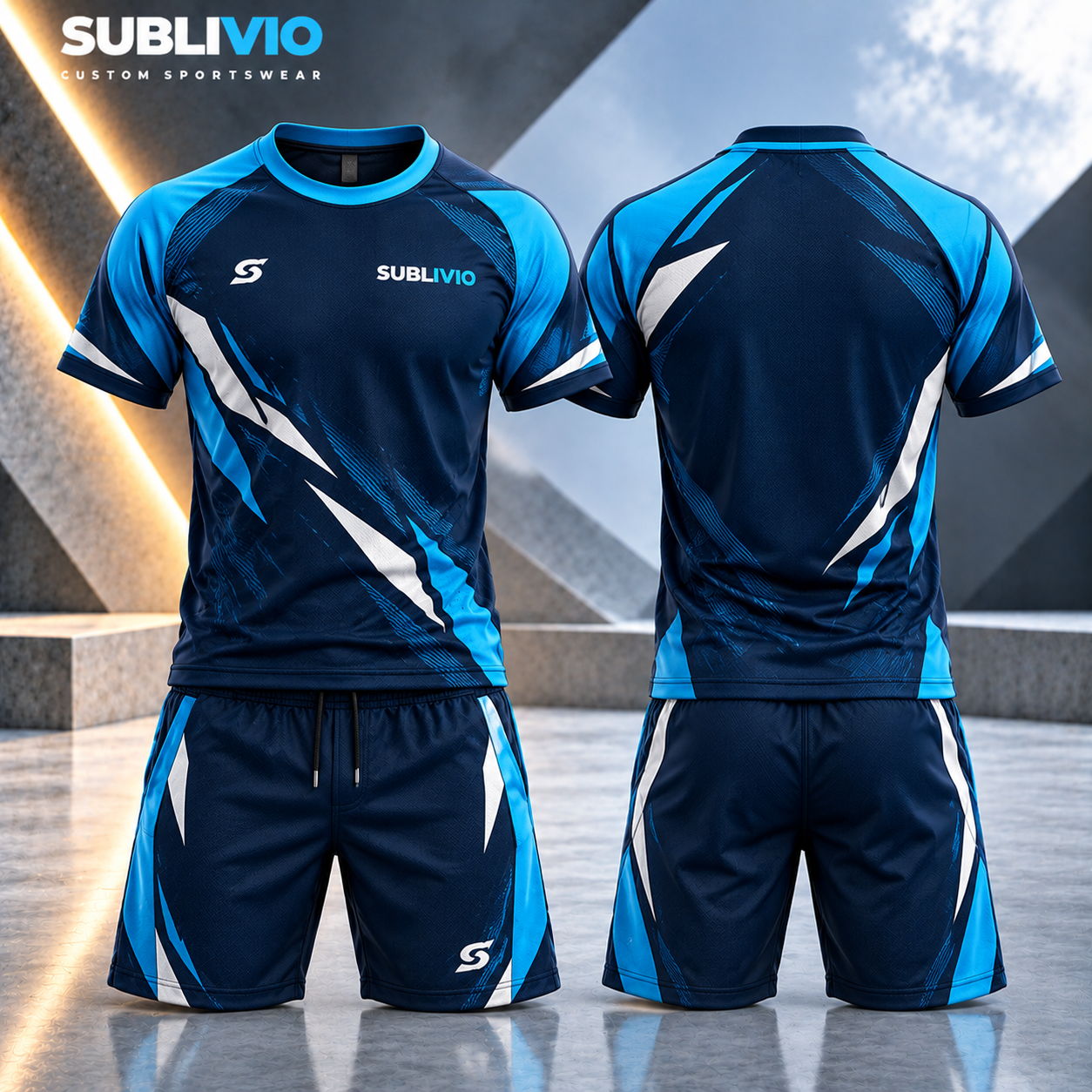 Blue Gym Wear Set — Fitness sample