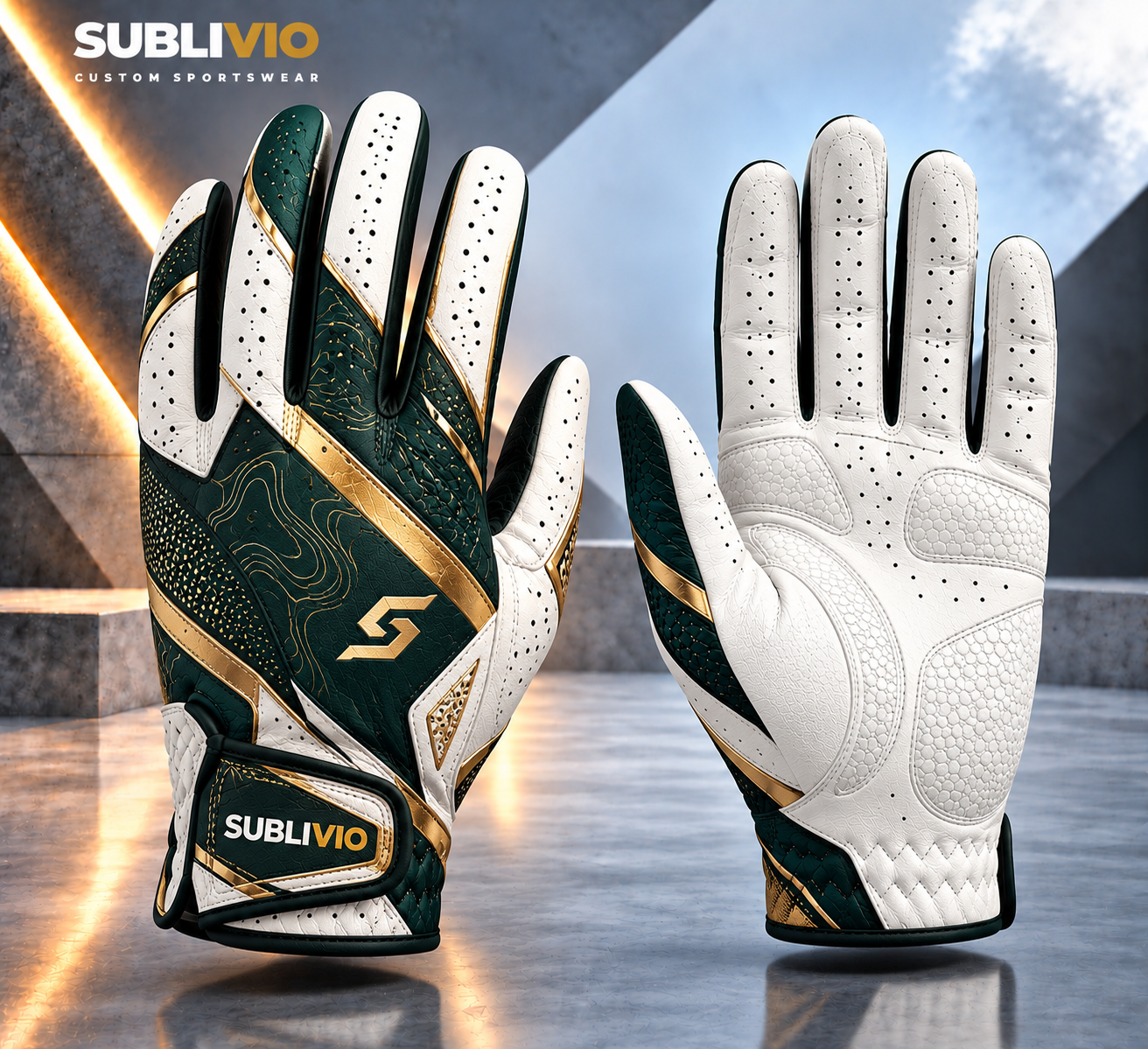 Green & Black Golf Gloves — Golf Gloves sample