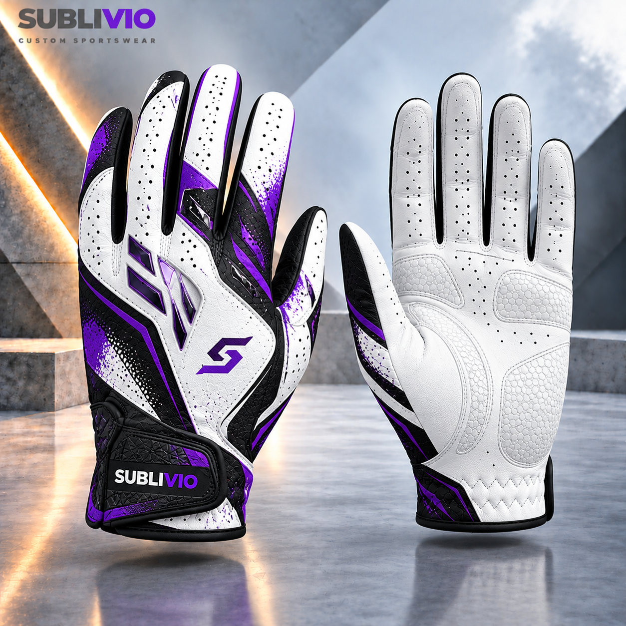 Purple & White Golf Gloves — Golf Gloves sample